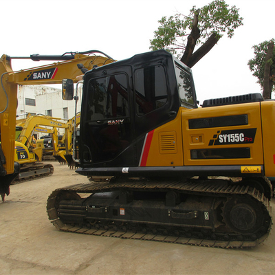 Excavadora SANY SY155H usada com motor ISUZU BB-4BG1TRP e desempenho de trabalho suave