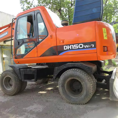 Venda de 15 toneladas Doosan DH150w-7 Excavadora de rodas usadas com cilindro hidráulico original