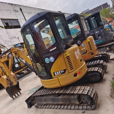 1200 horas de trabalho Excavadoras usadas de 303Cr CAT 303.5E Mini-excavadoras de 3,5 toneladas com acessórios