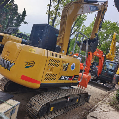 Baixo horário de trabalho SANY SY75C Mini Excavator a partir de 2022 Modelo com capacidade de 0.65 baldes